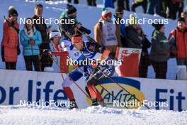 09.12.2023, Hochfilzen, Austria (AUT): Adam Vaclavik (CZE), Philipp Nawrath (GER), (l-r) - IBU World Cup Biathlon, pursuit men, Hochfilzen (AUT). www.nordicfocus.com. © Manzoni/NordicFocus. Every downloaded picture is fee-liable.
