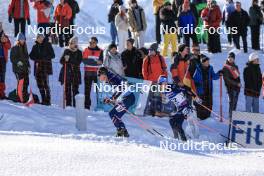 09.12.2023, Hochfilzen, Austria (AUT): Quentin Fillon Maillet (FRA), Lukas Hofer (ITA), (l-r) - IBU World Cup Biathlon, pursuit men, Hochfilzen (AUT). www.nordicfocus.com. © Manzoni/NordicFocus. Every downloaded picture is fee-liable.