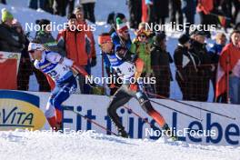09.12.2023, Hochfilzen, Austria (AUT): Adam Vaclavik (CZE), Philipp Nawrath (GER), (l-r) - IBU World Cup Biathlon, pursuit men, Hochfilzen (AUT). www.nordicfocus.com. © Manzoni/NordicFocus. Every downloaded picture is fee-liable.