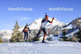 09.12.2023, Hochfilzen, Austria (AUT): Lou Jeanmonnot (FRA), Vanessa Voigt (GER), (l-r) - IBU World Cup Biathlon, pursuit women, Hochfilzen (AUT). www.nordicfocus.com. © Manzoni/NordicFocus. Every downloaded picture is fee-liable.
