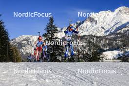 09.12.2023, Hochfilzen, Austria (AUT): Aita Gasparin (SUI), Yuliia Dzhima (UKR), (l-r) - IBU World Cup Biathlon, pursuit women, Hochfilzen (AUT). www.nordicfocus.com. © Manzoni/NordicFocus. Every downloaded picture is fee-liable.