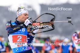 10.12.2023, Hochfilzen, Austria (AUT): Eric Perrot (FRA) - IBU World Cup Biathlon, relay men, Hochfilzen (AUT). www.nordicfocus.com. © Manzoni/NordicFocus. Every downloaded picture is fee-liable.