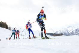 10.12.2023, Hochfilzen, Austria (AUT): Dmitrii Shamaev (ROU), Johannes Kuehn (GER), (l-r) - IBU World Cup Biathlon, relay men, Hochfilzen (AUT). www.nordicfocus.com. © Manzoni/NordicFocus. Every downloaded picture is fee-liable.