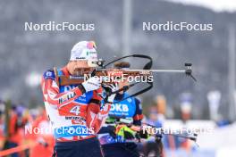10.12.2023, Hochfilzen, Austria (AUT): Dominic Unterweger (AUT) - IBU World Cup Biathlon, relay men, Hochfilzen (AUT). www.nordicfocus.com. © Manzoni/NordicFocus. Every downloaded picture is fee-liable.