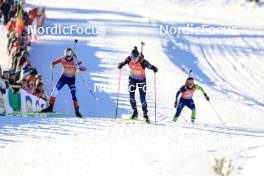 10.12.2023, Hochfilzen, Austria (AUT): Marketa Davidova (CZE), Justine Braisaz-Bouchet (FRA), (l-r) - IBU World Cup Biathlon, relay women, Hochfilzen (AUT). www.nordicfocus.com. © Manzoni/NordicFocus. Every downloaded picture is fee-liable.