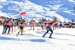 10.12.2023, Hochfilzen, Austria (AUT): Samuela Comola (ITA), Anna Magnusson (SWE), Juni Arnekleiv (NOR), (l-r) - IBU World Cup Biathlon, relay women, Hochfilzen (AUT). www.nordicfocus.com. © Manzoni/NordicFocus. Every downloaded picture is fee-liable.