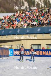 10.12.2023, Hochfilzen, Austria (AUT): Rebecca Passler (ITA), Beatrice Trabucchi (ITA), (l-r) - IBU World Cup Biathlon, relay women, Hochfilzen (AUT). www.nordicfocus.com. © Manzoni/NordicFocus. Every downloaded picture is fee-liable.