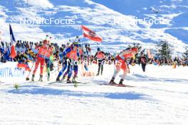10.12.2023, Hochfilzen, Austria (AUT): Anastasiya Merkushyna (UKR), Polina Yegorova (KAZ), Amy Baserga (SUI), (l-r) - IBU World Cup Biathlon, relay women, Hochfilzen (AUT). www.nordicfocus.com. © Manzoni/NordicFocus. Every downloaded picture is fee-liable.
