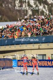 10.12.2023, Hochfilzen, Austria (AUT): Lisa Theresa Hauser (AUT), Anna Juppe (AUT), (l-r) - IBU World Cup Biathlon, relay women, Hochfilzen (AUT). www.nordicfocus.com. © Manzoni/NordicFocus. Every downloaded picture is fee-liable.