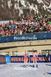 10.12.2023, Hochfilzen, Austria (AUT): Lena Haecki-Gross (SUI), Aita Gasparin (SUI), (l-r) - IBU World Cup Biathlon, relay women, Hochfilzen (AUT). www.nordicfocus.com. © Manzoni/NordicFocus. Every downloaded picture is fee-liable.