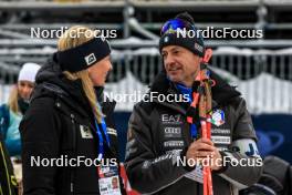 08.12.2023, Hochfilzen, Austria (AUT): Natalie Santer (ITA), IBU Executive Board Member, Alexander Inderst (ITA), coach Team Italy, (l-r) - IBU World Cup Biathlon, sprint men, Hochfilzen (AUT). www.nordicfocus.com. © Manzoni/NordicFocus. Every downloaded picture is fee-liable.