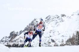 08.12.2023, Hochfilzen, Austria (AUT): Didier Bionaz (ITA), Johannes Thingnes Boe (NOR), (l-r) - IBU World Cup Biathlon, sprint men, Hochfilzen (AUT). www.nordicfocus.com. © Manzoni/NordicFocus. Every downloaded picture is fee-liable.