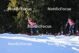 17.12.2023, Lenzerheide, Switzerland (SUI): Johannes Dale-Skjevdal (NOR), Tarjei Boe (NOR), (l-r) - IBU World Cup Biathlon, mass men, Lenzerheide (SUI). www.nordicfocus.com. © Manzoni/NordicFocus. Every downloaded picture is fee-liable.