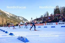 17.12.2023, Lenzerheide, Switzerland (SUI): Michal Krcmar (CZE), Philipp Horn (GER), Dmytro Pidruchnyi (UKR), Tommaso Giacomel (ITA), (l-r) - IBU World Cup Biathlon, mass men, Lenzerheide (SUI). www.nordicfocus.com. © Manzoni/NordicFocus. Every downloaded picture is fee-liable.