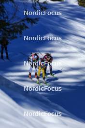17.12.2023, Lenzerheide, Switzerland (SUI): Tuuli Tomingas (EST), Linn Persson (SWE), Justine Braisaz-Bouchet (FRA), (l-r) - IBU World Cup Biathlon, mass women, Lenzerheide (SUI). www.nordicfocus.com. © Manzoni/NordicFocus. Every downloaded picture is fee-liable.