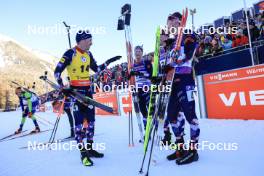 16.12.2023, Lenzerheide, Switzerland (SUI): Tarjei Boe (NOR), Endre Stroemsheim (NOR), Johannes Thingnes Boe (NOR), Sturla Holm Laegreid (NOR), (l-r) - IBU World Cup Biathlon, pursuit men, Lenzerheide (SUI). www.nordicfocus.com. © Manzoni/NordicFocus. Every downloaded picture is fee-liable.