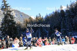 16.12.2023, Lenzerheide, Switzerland (SUI): Patrick Braunhofer (ITA), Elia Zeni (ITA), (l-r) - IBU World Cup Biathlon, pursuit men, Lenzerheide (SUI). www.nordicfocus.com. © Manzoni/NordicFocus. Every downloaded picture is fee-liable.