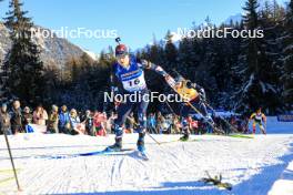 16.12.2023, Lenzerheide, Switzerland (SUI): Vetle Sjaastad Christiansen (NOR), Tarjei Boe (NOR), (l-r) - IBU World Cup Biathlon, pursuit men, Lenzerheide (SUI). www.nordicfocus.com. © Manzoni/NordicFocus. Every downloaded picture is fee-liable.