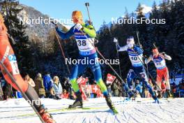 16.12.2023, Lenzerheide, Switzerland (SUI): Jakov Fak (SLO), Joni Mustonen (FIN), (l-r) - IBU World Cup Biathlon, pursuit men, Lenzerheide (SUI). www.nordicfocus.com. © Manzoni/NordicFocus. Every downloaded picture is fee-liable.