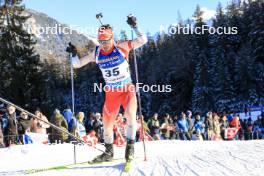 16.12.2023, Lenzerheide, Switzerland (SUI): Joscha Burkhalter (SUI) - IBU World Cup Biathlon, pursuit men, Lenzerheide (SUI). www.nordicfocus.com. © Manzoni/NordicFocus. Every downloaded picture is fee-liable.