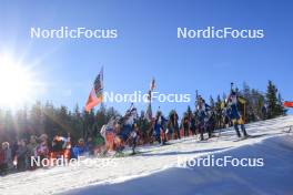 16.12.2023, Lenzerheide, Switzerland (SUI): Alina Stremous (MDA), Noora Kaisa Keranen (FIN), Ema Kapustova (SVK), Chloe Chevalier (FRA), Sara Andersson (SWE), (l-r) - IBU World Cup Biathlon, pursuit women, Lenzerheide (SUI). www.nordicfocus.com. © Manzoni/NordicFocus. Every downloaded picture is fee-liable.