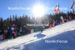 16.12.2023, Lenzerheide, Switzerland (SUI): Ema Kapustova (SVK), Gilonne Guigonnat (FRA), (l-r) - IBU World Cup Biathlon, pursuit women, Lenzerheide (SUI). www.nordicfocus.com. © Manzoni/NordicFocus. Every downloaded picture is fee-liable.