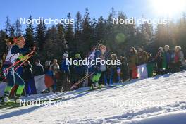 16.12.2023, Lenzerheide, Switzerland (SUI): Ziva Klemencic (SLO), Polona Klemencic (SLO), (l-r) - IBU World Cup Biathlon, pursuit women, Lenzerheide (SUI). www.nordicfocus.com. © Manzoni/NordicFocus. Every downloaded picture is fee-liable.
