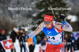 15.12.2023, Lenzerheide, Switzerland (SUI): Joscha Burkhalter (SUI) - IBU World Cup Biathlon, sprint men, Lenzerheide (SUI). www.nordicfocus.com. © Manzoni/NordicFocus. Every downloaded picture is fee-liable.