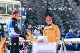 15.12.2023, Lenzerheide, Switzerland (SUI): Philipp Nawrath (GER), Benedikt Doll (GER), (l-r) - IBU World Cup Biathlon, sprint men, Lenzerheide (SUI). www.nordicfocus.com. © Manzoni/NordicFocus. Every downloaded picture is fee-liable.