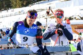 15.12.2023, Lenzerheide, Switzerland (SUI): Sturla Holm Laegreid (NOR), Johannes Dale-Skjevdal (NOR), (l-r) - IBU World Cup Biathlon, sprint men, Lenzerheide (SUI). www.nordicfocus.com. © Manzoni/NordicFocus. Every downloaded picture is fee-liable.