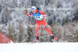 15.12.2023, Lenzerheide, Switzerland (SUI): Simon Eder (AUT) - IBU World Cup Biathlon, sprint men, Lenzerheide (SUI). www.nordicfocus.com. © Manzoni/NordicFocus. Every downloaded picture is fee-liable.