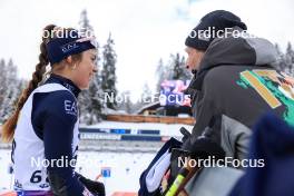 14.12.2023, Lenzerheide, Switzerland (SUI): Beatrice Trabucchi (ITA), Jonne Kahkonen (FIN), coach Team Italy, (l-r) - IBU World Cup Biathlon, sprint women, Lenzerheide (SUI). www.nordicfocus.com. © Manzoni/NordicFocus. Every downloaded picture is fee-liable.