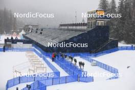 13.12.2023, Lenzerheide, Switzerland (SUI): Event Feature: Overview over the mixed zone - IBU World Cup Biathlon, training, Lenzerheide (SUI). www.nordicfocus.com. © Manzoni/NordicFocus. Every downloaded picture is fee-liable.