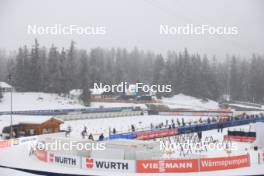 13.12.2023, Lenzerheide, Switzerland (SUI): Event Feature: Overview over the shooting range - IBU World Cup Biathlon, training, Lenzerheide (SUI). www.nordicfocus.com. © Manzoni/NordicFocus. Every downloaded picture is fee-liable.
