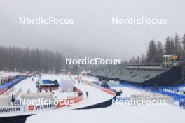 13.12.2023, Lenzerheide, Switzerland (SUI): Event Feature: Overview over the stadium with the grandstand - IBU World Cup Biathlon, training, Lenzerheide (SUI). www.nordicfocus.com. © Manzoni/NordicFocus. Every downloaded picture is fee-liable.