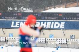 13.12.2023, Lenzerheide, Switzerland (SUI): Event Feature: Lenzerheide sign at the shooting range - IBU World Cup Biathlon, training, Lenzerheide (SUI). www.nordicfocus.com. © Manzoni/NordicFocus. Every downloaded picture is fee-liable.