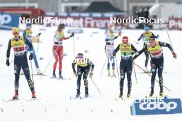 19.03.2023, Falun, Sweden (SWE): Janosch Brugger (GER), Sofie Krehl (GER), Katharina Hennig (GER), Albert Kuchler (GER), (l-r)  - FIS world cup cross-country, mixed relay, Falun (SWE). www.nordicfocus.com. © Modica/NordicFocus. Every downloaded picture is fee-liable.