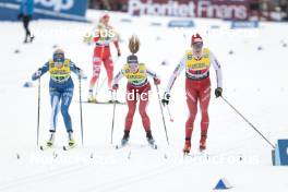 19.03.2023, Falun, Sweden (SWE): Anni Alakoski (FIN), Nadine Faehndrich (SUI), Cyril Faehndrich (SUI), (l-r)  - FIS world cup cross-country, mixed relay, Falun (SWE). www.nordicfocus.com. © Modica/NordicFocus. Every downloaded picture is fee-liable.