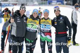 19.03.2023, Falun, Sweden (SWE): Francesco De Fabiani (ITA), Caterina Ganz (ITA), Francesca Franchi (ITA), Federico Pellegrino (ITA), (l-r)  - FIS world cup cross-country, mixed relay, Falun (SWE). www.nordicfocus.com. © Modica/NordicFocus. Every downloaded picture is fee-liable.