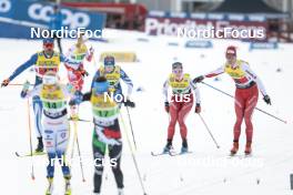 19.03.2023, Falun, Sweden (SWE): Markus Vuorela (FIN), Anni Alakoski (FIN), Nadine Faehndrich (SUI), Cyril Faehndrich (SUI), (l-r)  - FIS world cup cross-country, mixed relay, Falun (SWE). www.nordicfocus.com. © Modica/NordicFocus. Every downloaded picture is fee-liable.