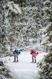 24.11.2023, Ruka, Finland (FIN): Lucas Chanavat (FRA), Paal Golberg (NOR), (l-r)  - FIS world cup cross-country, individual sprint, Ruka (FIN). www.nordicfocus.com. © Modica/NordicFocus. Every downloaded picture is fee-liable.
