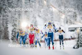 24.11.2023, Ruka, Finland (FIN): Jasmi Joensuu (FIN), Mathilde Myhrvold (NOR), Amanda Saari (FIN), (l-r)  - FIS world cup cross-country, individual sprint, Ruka (FIN). www.nordicfocus.com. © Modica/NordicFocus. Every downloaded picture is fee-liable.