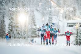 24.11.2023, Ruka, Finland (FIN): Michal Novak (CZE), Antoine Cyr (CAN), Paal Golberg (NOR), (l-r)  - FIS world cup cross-country, individual sprint, Ruka (FIN). www.nordicfocus.com. © Modica/NordicFocus. Every downloaded picture is fee-liable.