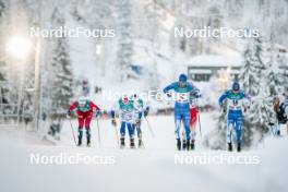 24.11.2023, Ruka, Finland (FIN): Even Northug (NOR), Marcus Grate (SWE), Emil Liekari (FIN), Lauri Vuorinen (FIN), (l-r)  - FIS world cup cross-country, individual sprint, Ruka (FIN). www.nordicfocus.com. © Modica/NordicFocus. Every downloaded picture is fee-liable.
