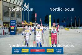 24.11.2023, Ruka, Finland (FIN): Jonna Sundling (SWE), Emma Ribom (SWE), Kristine Stavaas Skistad (NOR), (l-r) - FIS world cup cross-country, individual sprint, Ruka (FIN). www.nordicfocus.com. © Modica/NordicFocus. Every downloaded picture is fee-liable.