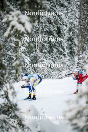 24.11.2023, Ruka, Finland (FIN): Emil Danielsson (SWE), Harald Oestberg Amundsen (NOR), (l-r)  - FIS world cup cross-country, individual sprint, Ruka (FIN). www.nordicfocus.com. © Modica/NordicFocus. Every downloaded picture is fee-liable.