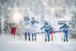 24.11.2023, Ruka, Finland (FIN): Even Northug (NOR), Marcus Grate (SWE), Johan Haeggstroem (SWE), Emil Liekari (FIN), Lauri Vuorinen (FIN), (l-r)  - FIS world cup cross-country, individual sprint, Ruka (FIN). www.nordicfocus.com. © Modica/NordicFocus. Every downloaded picture is fee-liable.