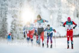 24.11.2023, Ruka, Finland (FIN): Michal Novak (CZE), Antoine Cyr (CAN), Paal Golberg (NOR), (l-r)  - FIS world cup cross-country, individual sprint, Ruka (FIN). www.nordicfocus.com. © Modica/NordicFocus. Every downloaded picture is fee-liable.