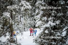 24.11.2023, Ruka, Finland (FIN): Mathilde Myhrvold (NOR), Jasmi Joensuu (FIN), (l-r)  - FIS world cup cross-country, individual sprint, Ruka (FIN). www.nordicfocus.com. © Modica/NordicFocus. Every downloaded picture is fee-liable.