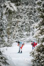 24.11.2023, Ruka, Finland (FIN): Antoine Cyr (CAN), Ansgar Evensen (NOR), (l-r)  - FIS world cup cross-country, individual sprint, Ruka (FIN). www.nordicfocus.com. © Modica/NordicFocus. Every downloaded picture is fee-liable.